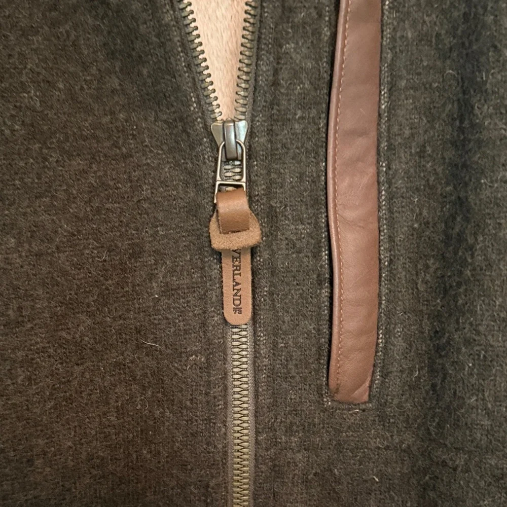 Men's Dark Brown Zip-Up Fleece Jacket - Picture 6 of 7